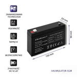 Batterie für Unterbrechungsfreies Stromversorgungssystem USV Qoltec 53072 7200 mAh 6 V