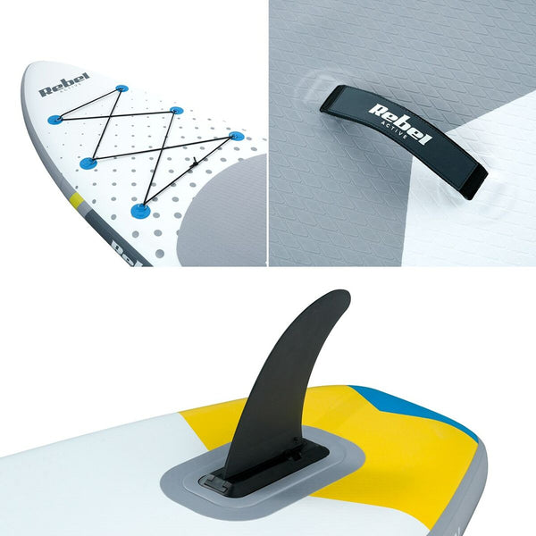 Aufblasbares Paddel-Board mit Zubehör Rebel RBA-4500-WH Weiß