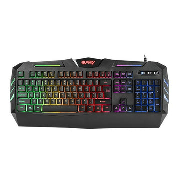 Tastatur Fury NFU-0868 Schwarz Bunt QWERTY Qwerty US