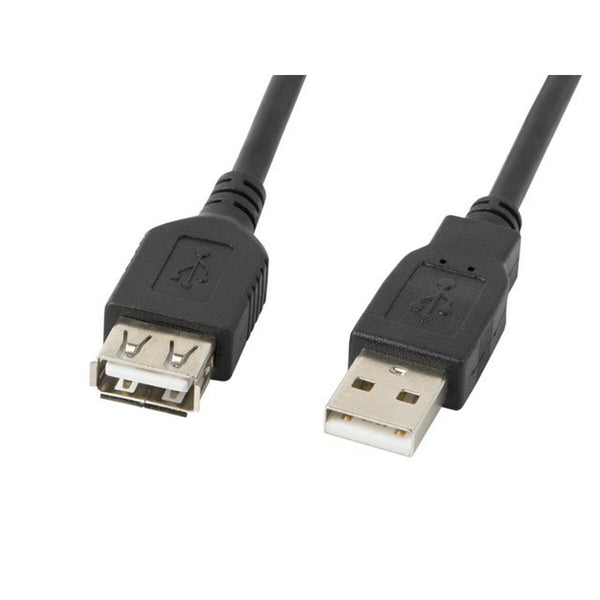 Verlängerungskabel mit USB Lanberg CA-USBE-10CC-0007-BK Schwarz 70 cm Stecker/Steckdose