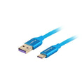 USB A zu USB-C-Kabel Lanberg CA-USBO-21CU-0005-BL Blau 50 cm 0,5 m