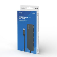 4-Port USB-C Hub Savio AK-54 Grau