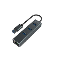 4-Port USB Hub Savio AK-58 Ethernet (RJ-45) Grau