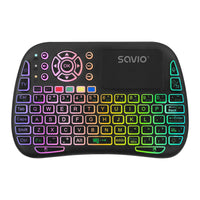 Tastatur Savio KW-04 Schwarz Bunt QWERTY Qwerty US