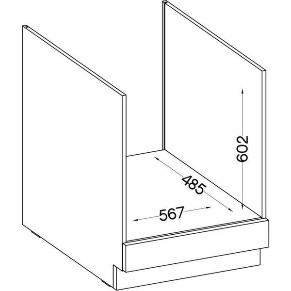 Backofenschrank Grau 60 x 51,6 x 85 cm