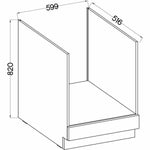 Backofenschrank Grau 60 x 51,6 x 85 cm