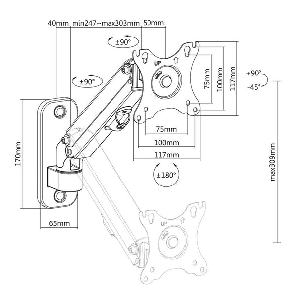 Wandhalterung MacLean MC-458 17" 27"