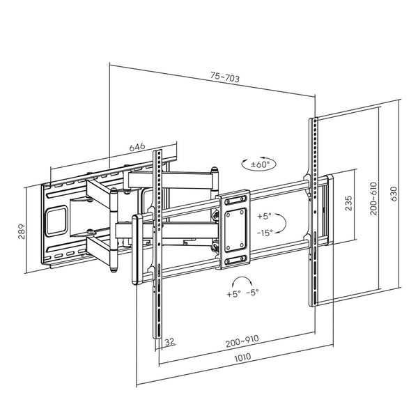 Bildschirm-Träger für den Tisch MacLean MC-482 120" 60"