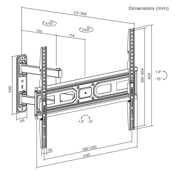 Wandhalterung MacLean MC-798N 70" 35 kg
