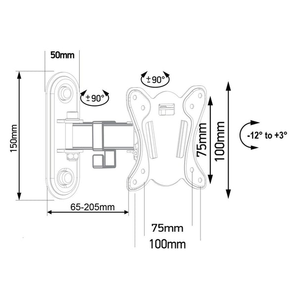 TV Halterung MacLean MC-416 32" 13" 30 Kg