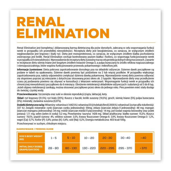 Futter VETEXPERT Renal Elimination Hase 2 Kg