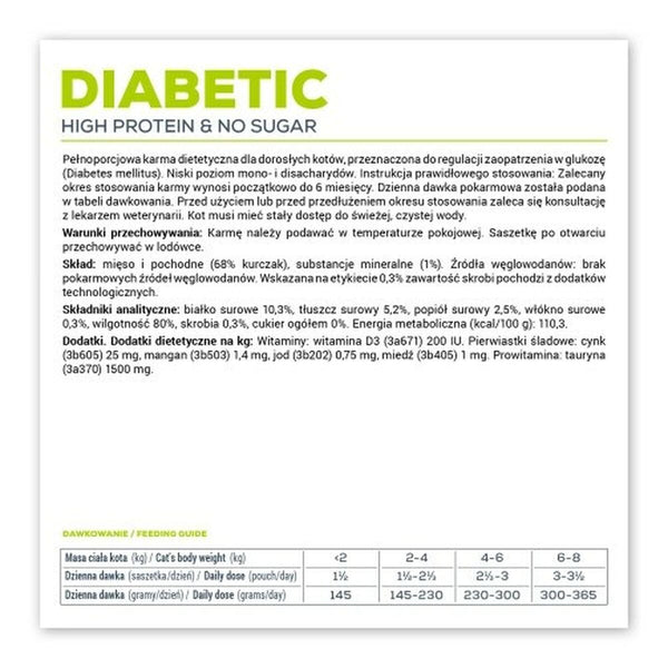 Katzenfutter VETEXPERT Diabetic Cat Huhn 100 g