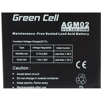 Batterie für Unterbrechungsfreies Stromversorgungssystem USV Green Cell AGM02 4,5 AH 6 V