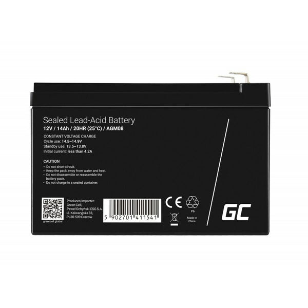 Batterie für Unterbrechungsfreies Stromversorgungssystem USV Green Cell AGM08 1400 mAh 12 V