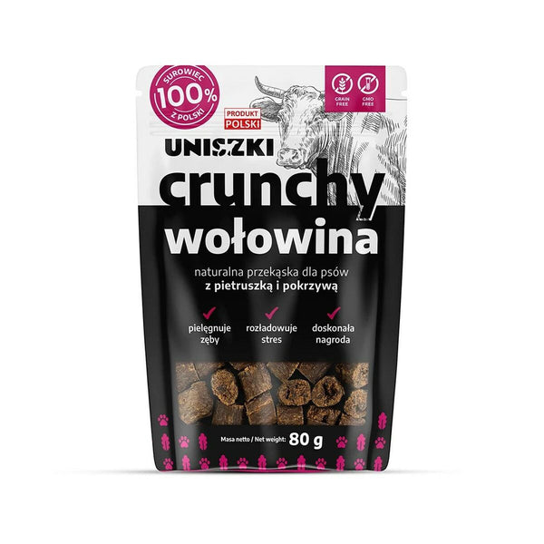 Hundesnack Uniszki Crunchy Ternera con Perejil y Ortiga Rind und Kalbfleisch 80 g