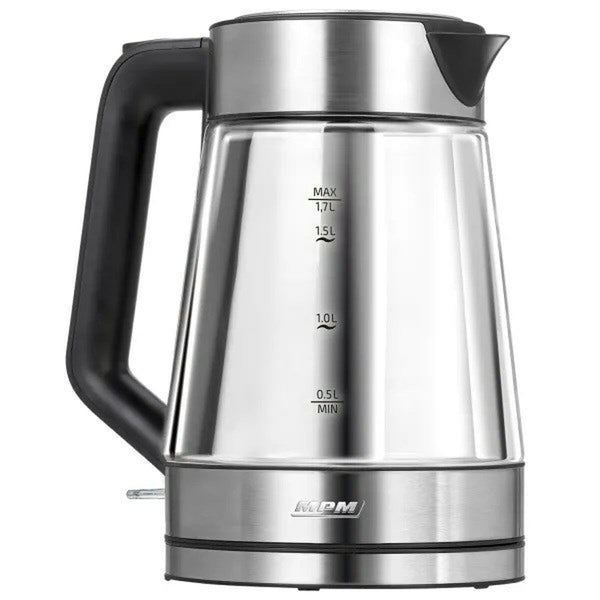 Wasserkocher Mpm MCZ-122 Schwarz Grau Glas Edelstahl 2200 W 1,7 L