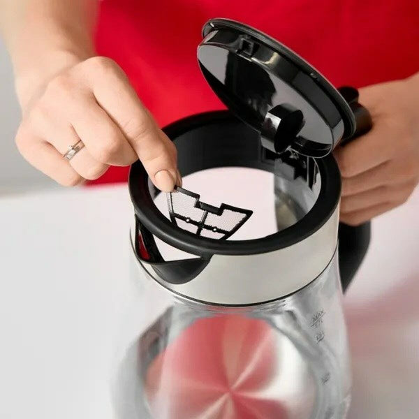 Wasserkocher Mpm MCZ-122 Schwarz Grau Glas Edelstahl 2200 W 1,7 L