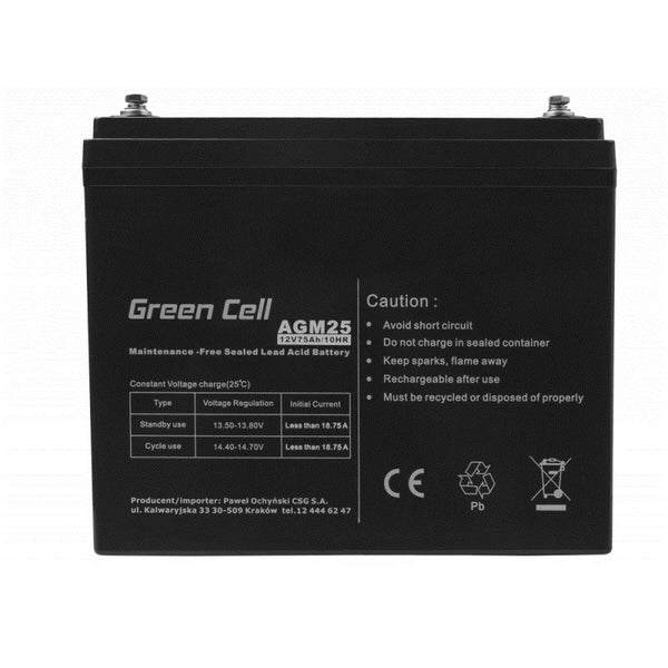 Batterie für Unterbrechungsfreies Stromversorgungssystem USV Green Cell AGM25 75 Ah 12 V