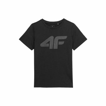 Kurzarm-T-Shirt für Kinder 4F Melange Schwarz