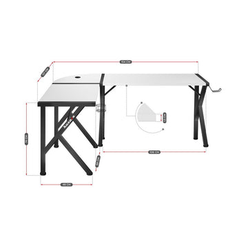 Schreibtisch Huzaro Hero 6.3 Weiß Schwarz Stahl Carbonfaser 154 x 74 x 117 cm