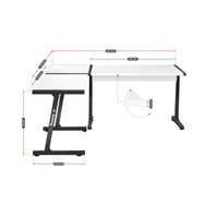 Schreibtisch Huzaro HZ-Hero 6.0 Weiß Stahl Carbonfaser 178 x 4 x 112 cm