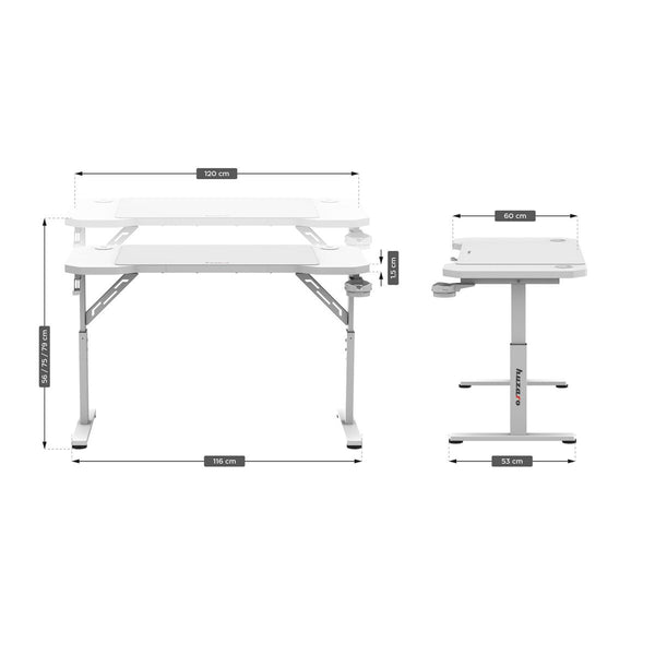 Schreibtisch Gaming Huzaro HZ-Hero 2.6 White Weiß
