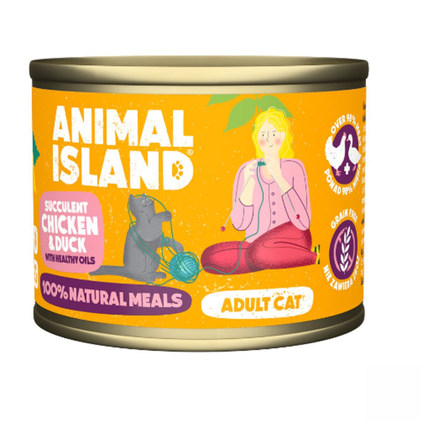 Katzenfutter ANIMAL ISLAND Adult cat Huhn Ente 200 g