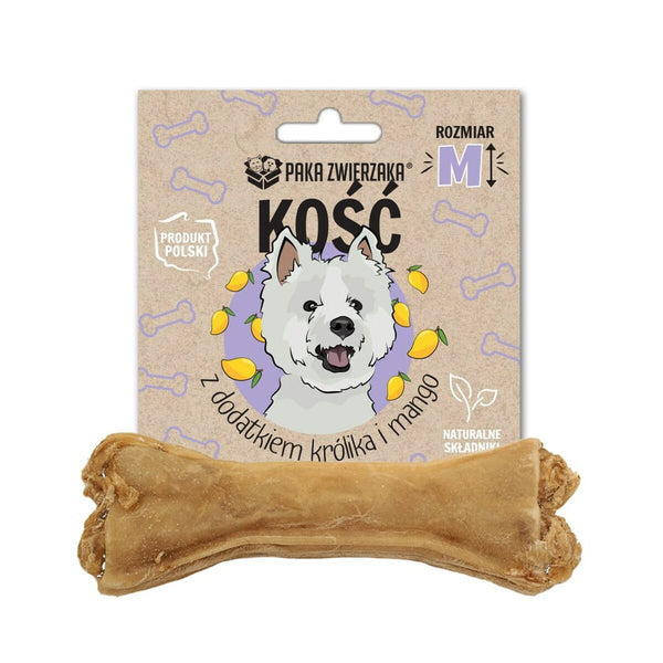 Hundesnack Paka Zwierzaka Bone with rabbit and mango M 12 cm Hase 55 g