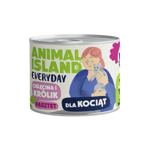 Katzenfutter ANIMAL ISLAND Everyday Veal and rabbit for kittens Rindfleisch 185 g