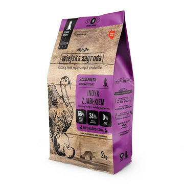 Futter WIEJSKA ZAGRODA Turkey with apple M Puppy Truthahn 9 kg