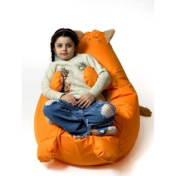 Puff GO GIFT Orange Oxford Katze 130 x 90 cm