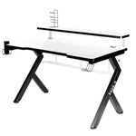 Schreibtisch Gaming Huzaro HZ-Hero 5.0 White Weiß Schwarz Carbonfaser 120 x 60 cm