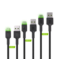 Adapter USB und USB-C Green Cell KABGCSET01 Schwarz grün 2 m (3 Stück)