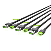 Adapter USB und USB-C Green Cell KABGCSET01 Schwarz grün 2 m (3 Stück)