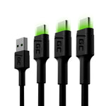 Adapter USB und USB-C Green Cell KABGCSET02 Schwarz 1,2 m (3 Stück)