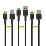 Adapter USB und USB-C Green Cell KABGCSET02 Schwarz 1,2 m (3 Stück)