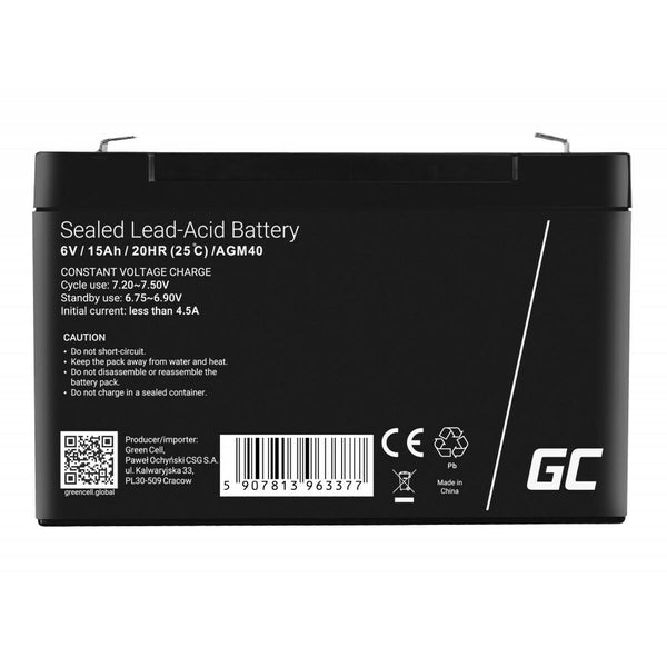 Batterie für Unterbrechungsfreies Stromversorgungssystem USV Green Cell AGM40 14000 mAh 6 V