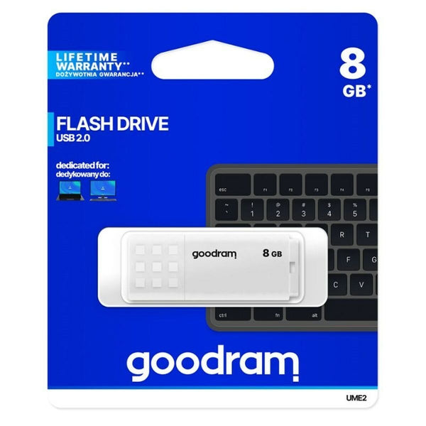 USB Pendrive GoodRam UME2 USB 2.0 20 Mb/s Weiß 8 GB