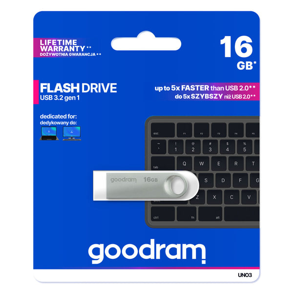 USB Pendrive GoodRam FLASHDRIVE Silberfarben 16 GB