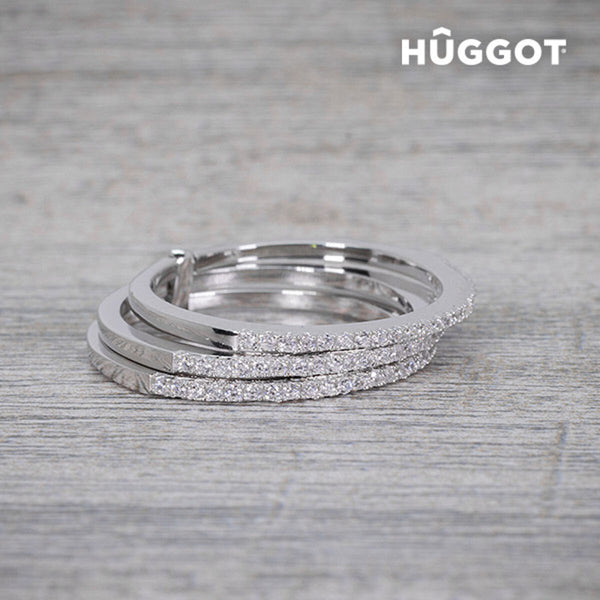 Ring 925 Sterlingsilber mit Zirkoniasteinen Three Hûggot