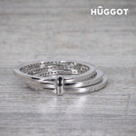 Ring 925 Sterlingsilber mit Zirkoniasteinen Three Hûggot