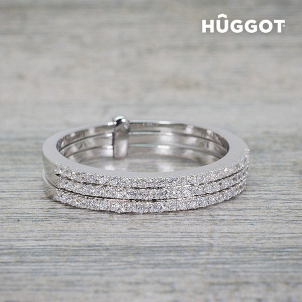 Ring 925 Sterlingsilber mit Zirkoniasteinen Three Hûggot