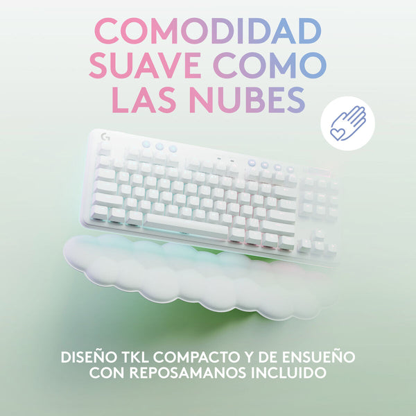 Gaming Tastatur Logitech Weiß Qwerty Spanisch QWERTY (Restauriert A)