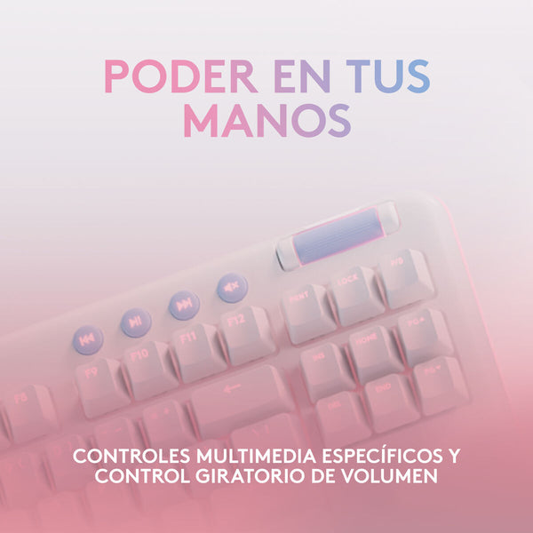 Gaming Tastatur Logitech Weiß Qwerty Spanisch QWERTY (Restauriert A)