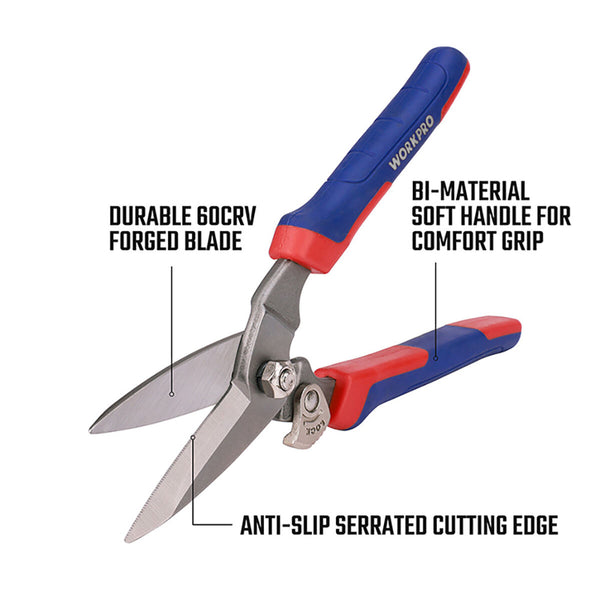 Schere Workpro Geschmiedeter Stahl 20 cm