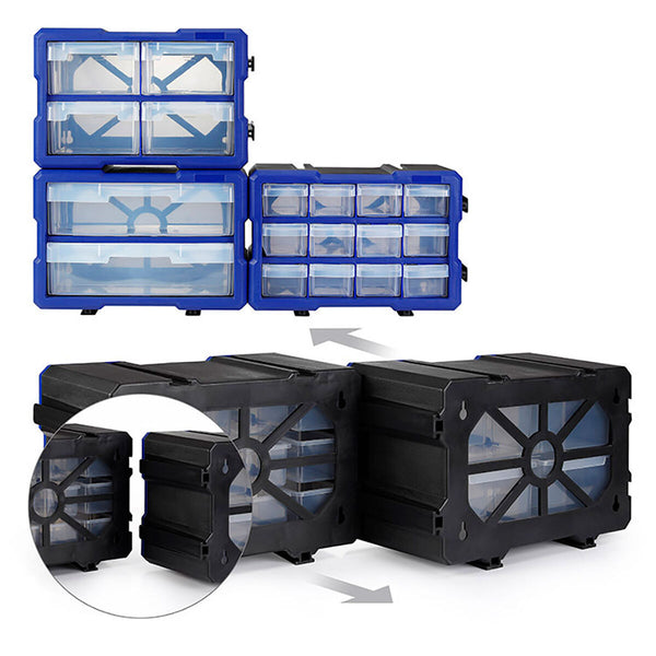 Mehrzweck-Schubladenelement Workpro Durchsichtig 12 Schubladen Stapelbar