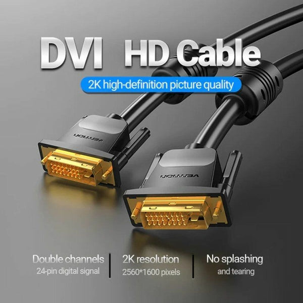 Verlängerungskabel DVI-D Vention EAABF Schwarz 1 m
