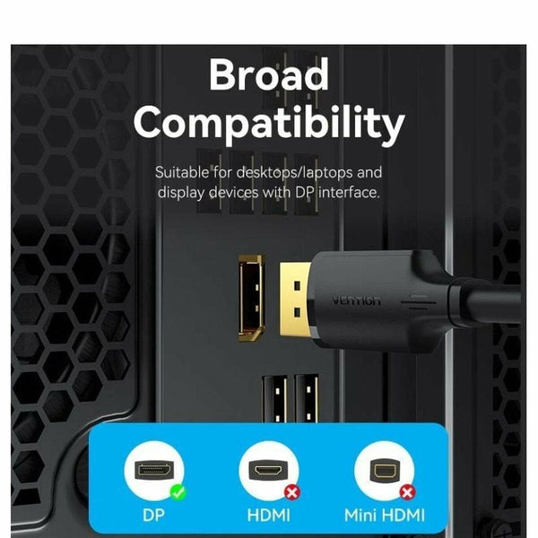 DisplayPort-Kabel Vention HAKBH Schwarz 2 m