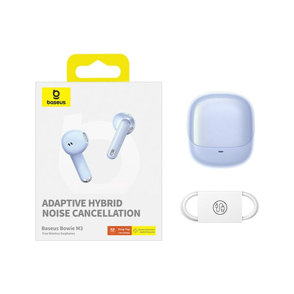 Kabellose Kopfhörer mit Ladebox Baseus Bowie M3 Blau