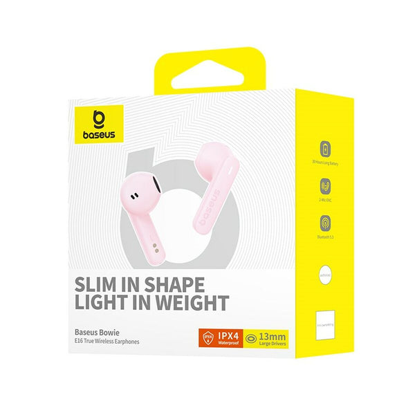 Kabellose Kopfhörer mit Ladebox Baseus Bowie E16 Rosa